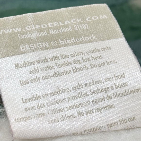 Vtg BIEDERLACK Green Beige Snowflake Cuddle Wrap Blanket Snap Zip Up 52” X 66” - Picture 5 of 5